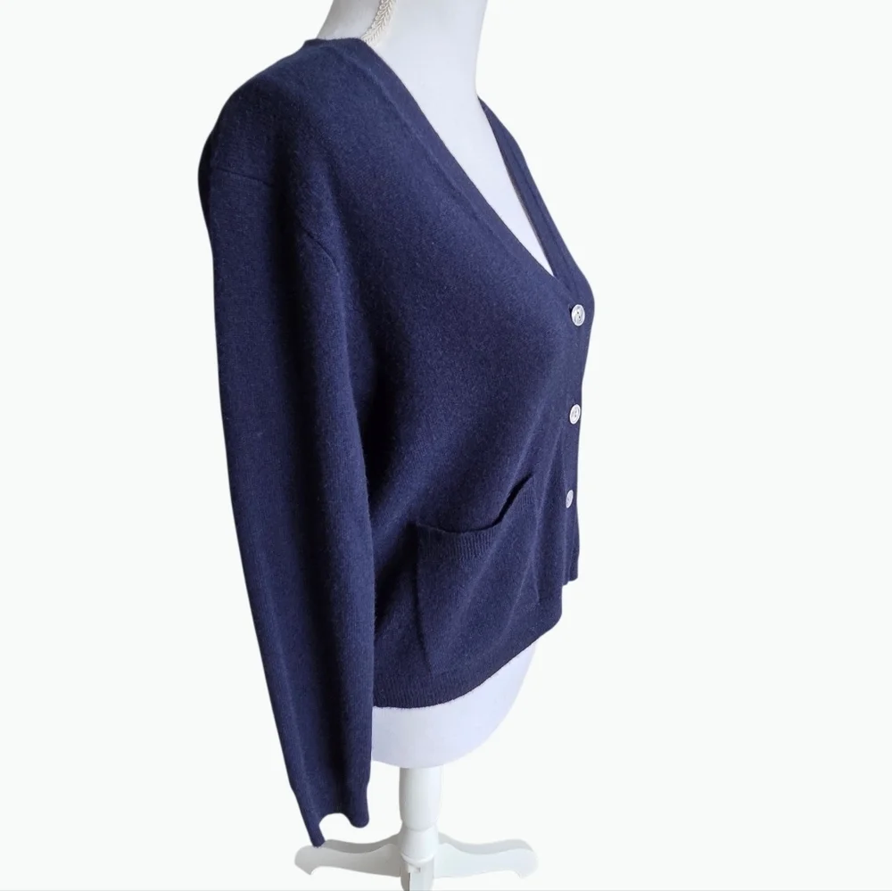 J. Crew 100% Cashmere Cardigan Navy Blue XXSmall